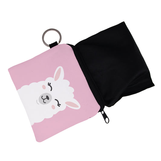 Alpaca printing waterproof Purse Card Key Pouch Small Zipper Coin Purse Card Holder Mini Square Wallet