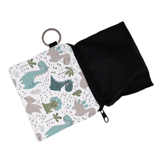 Cute dinosa printing waterproof Purse Card Key Pouch Small Zipper Coin Purse Card Holder Mini Square Wallet